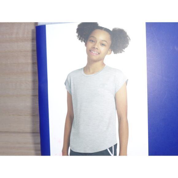 Champion Girls Everyday Gray Tee T Shirt With Cap Sleeves Girls Size‎ XL 14/16 - Picture 3 of 6